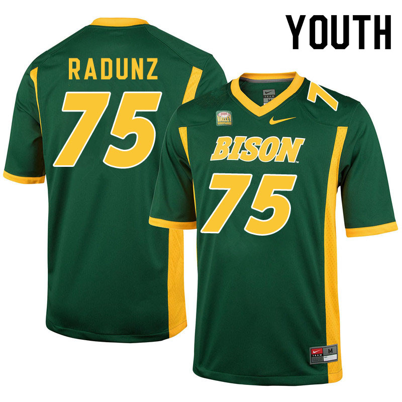 Youth #75 Dillon Radunz North Dakota State Bison College Football Jerseys Sale-Green - Click Image to Close